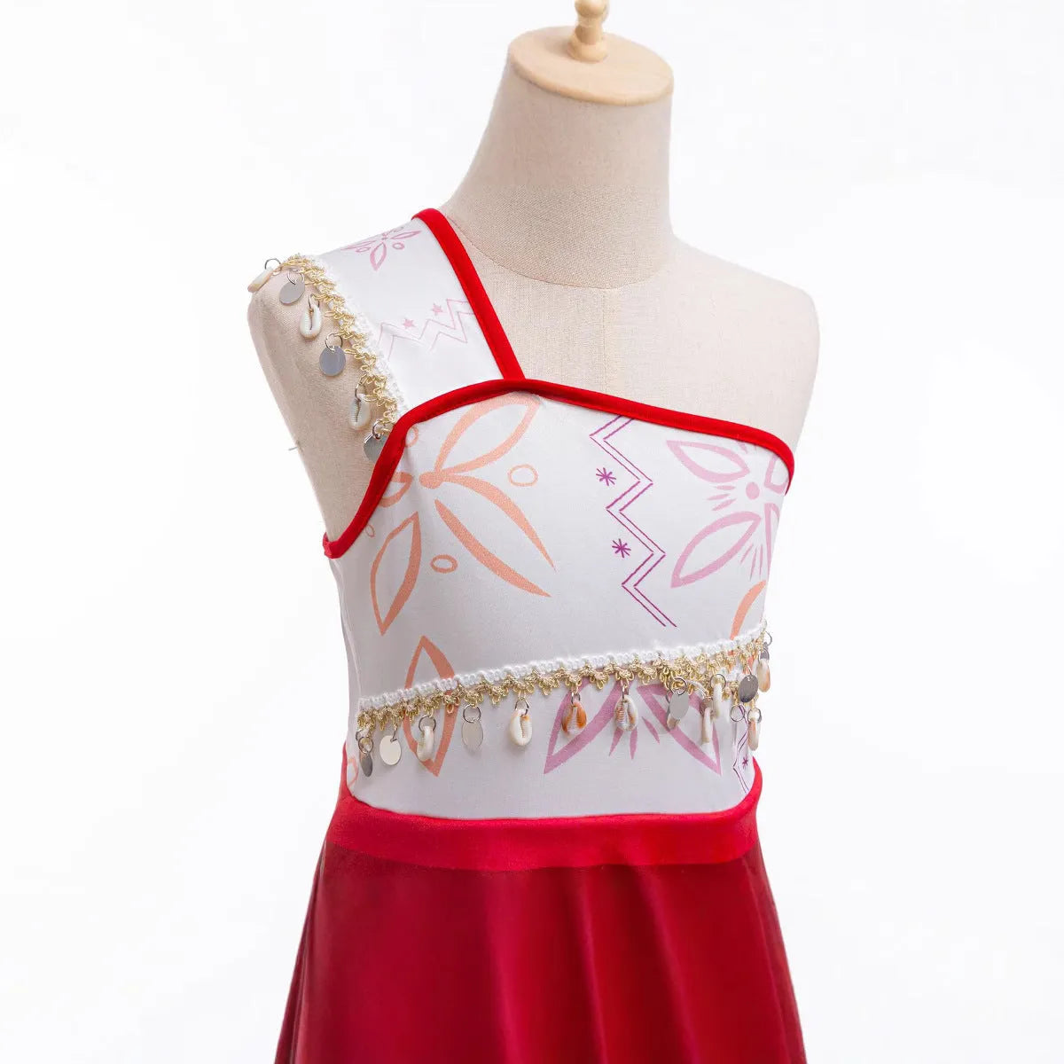 White cosplay princess dress made of milk silk fabric for girls performing on stage