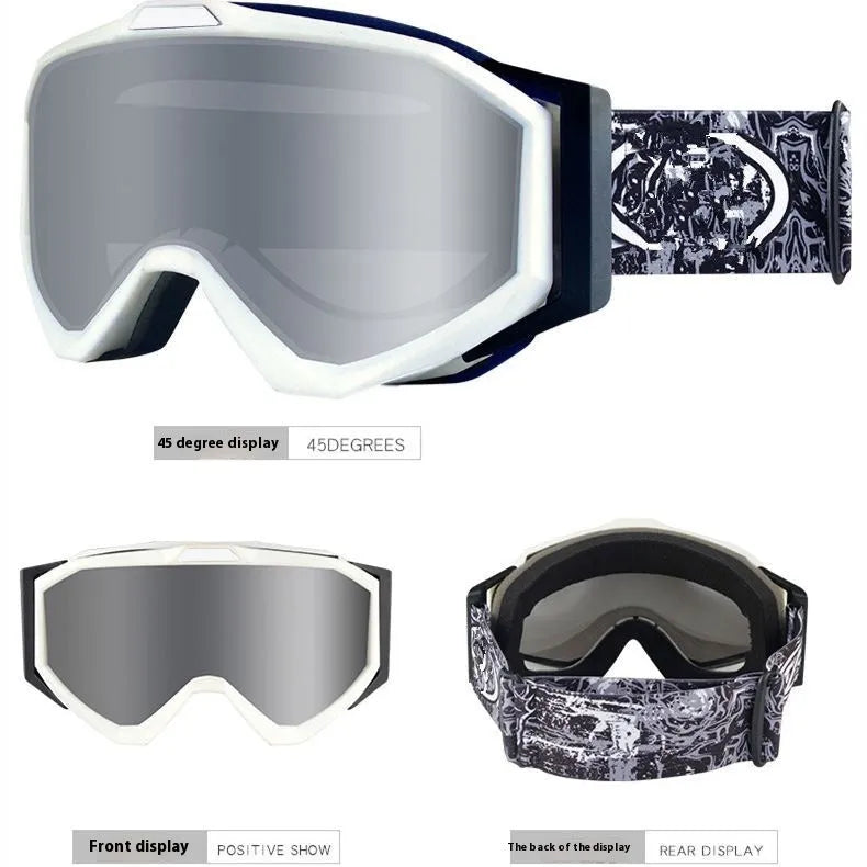 Motorcycle goggles with anti-fog technology in black frame with grey lens configuration