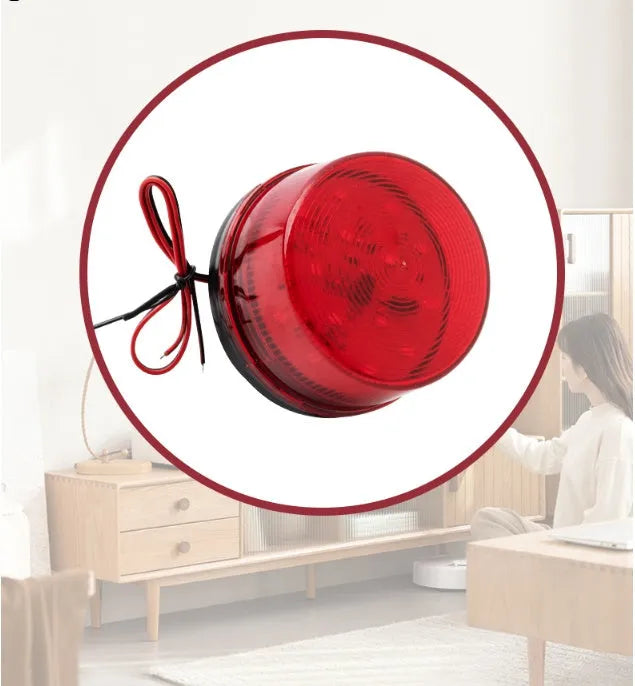 HC-79 24v warning alarm light unit with strobe and sound, 73mm diameter compact design