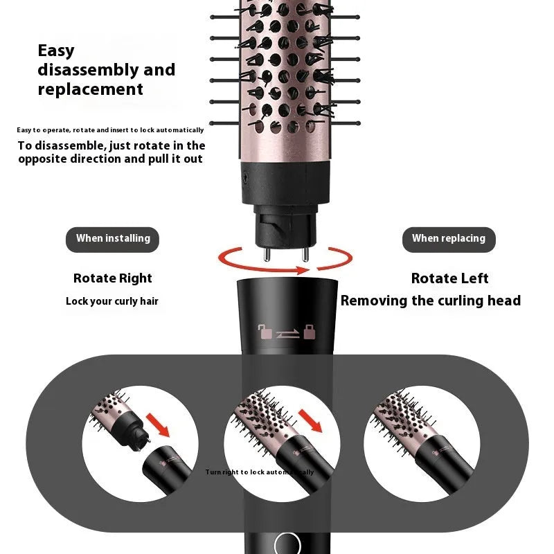 Automatic large wave hair curler in rose gold or black with 1000W power and worldwide voltage compatibility