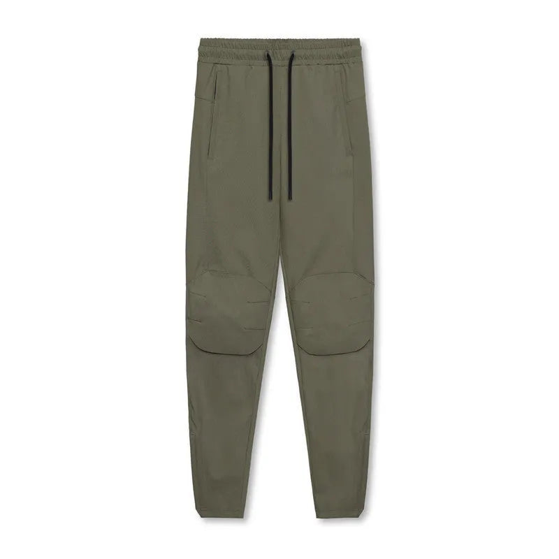 Men's grey ankle-tied fitness trousers with loose casual cut for exercise