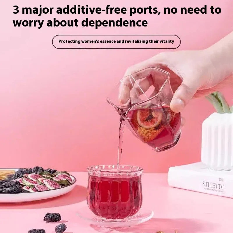15-pack of mulberry and black wolfberry herbal tea bags with a free white drinking cup