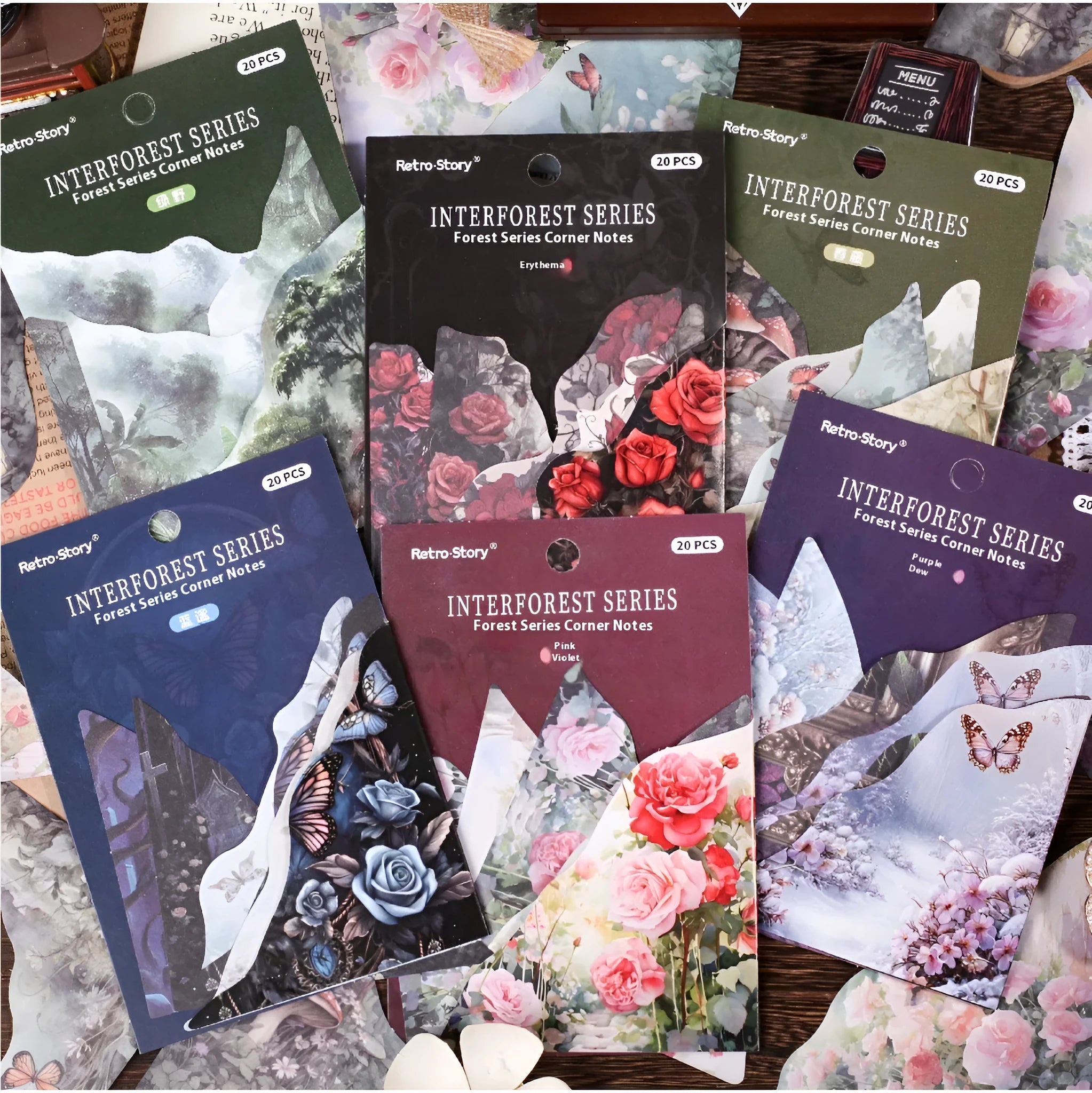 Creative DIY bookmark and notepad stationery set in six colour options on light paper