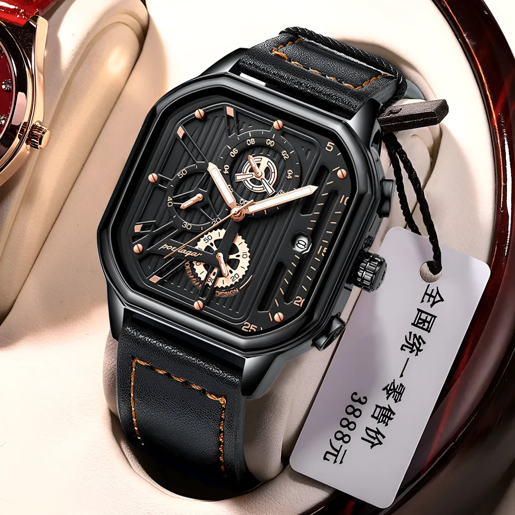 Men's sports quartz watch with 8mm thick belt-style strap in multiple colour variations