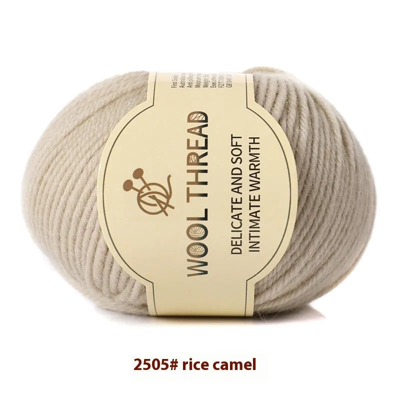 Roll of woolen knitting yarn thread for hand knitting with size 10 needles in various colour options
