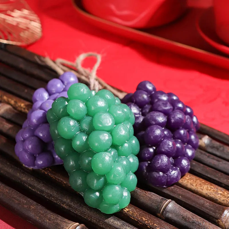Handmade grape cluster soap in purple and green colours, 80g bar