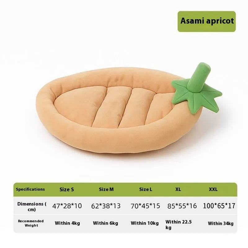 Washable cloth dog mat in brown colour showing removable design with size options from S to XXL
