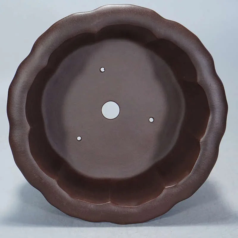 Purple sand succulent flower pot in antique Chinese style measuring 37x37x20cm