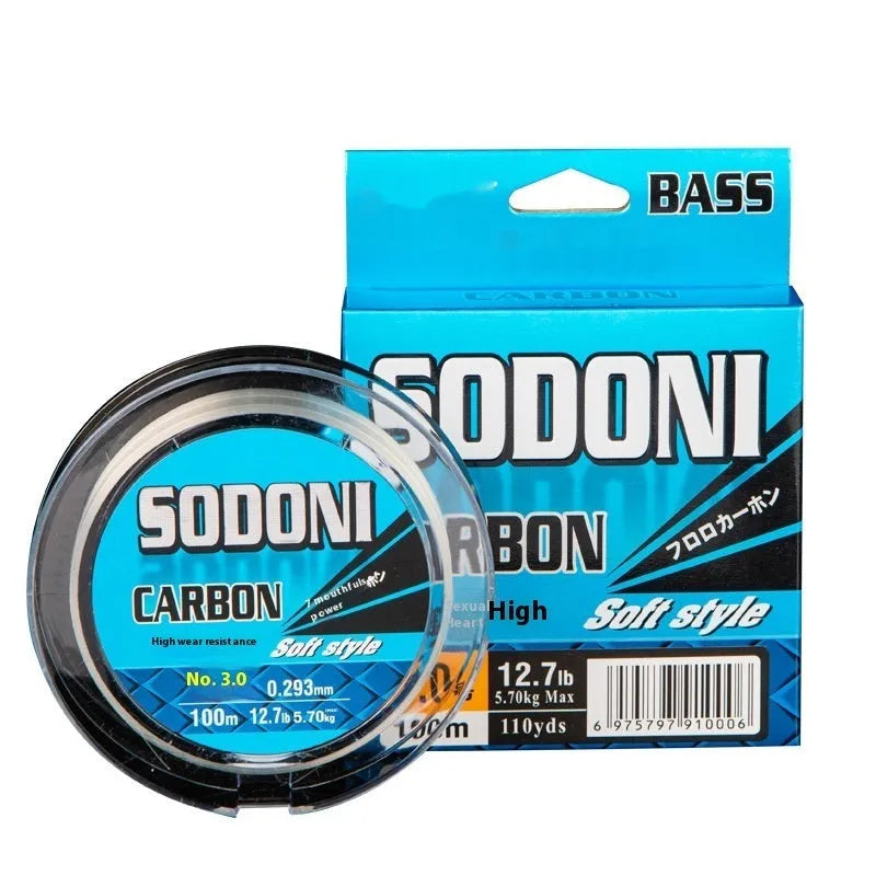 SODONI soft carbon fishing line full carbon 50m pack spool with line number options