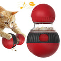 Rotating funny cat sound food dropping ball toy in super ball colour for interactive feline feeding