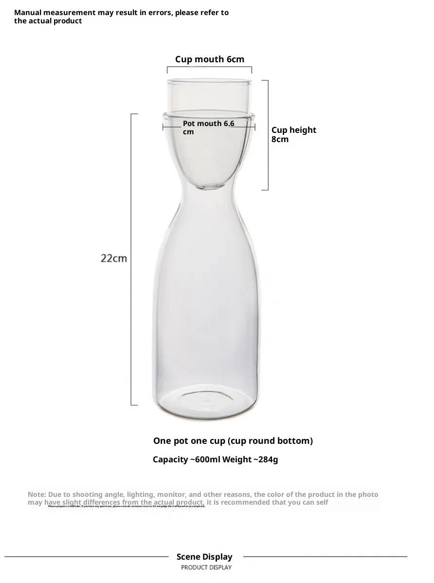 Transparent glass kettle and cup set in Nordic simple style for cold drinks
