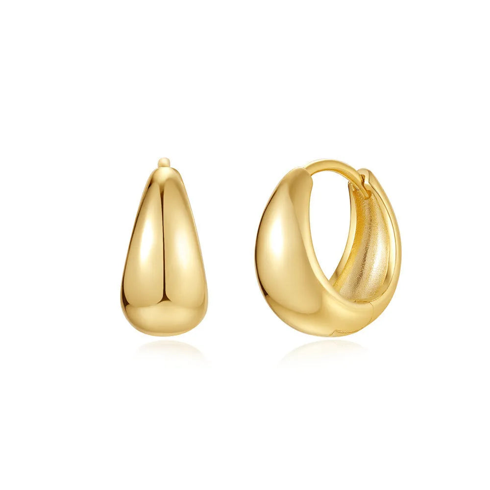 Brass diamond earclip earrings in geometric round design with golden tone colour options