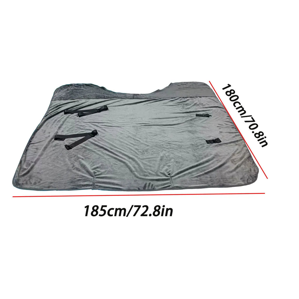 Winter thickened flannel horsecloth 180x180cm with mosquito and insect protection for horses
