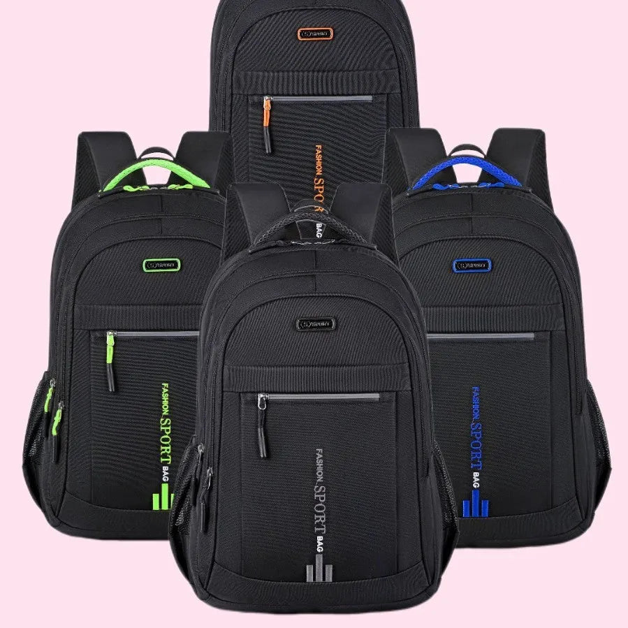 20-35L capacity backpack in Oxford cloth with airpillow straps, shown in blue colour variant