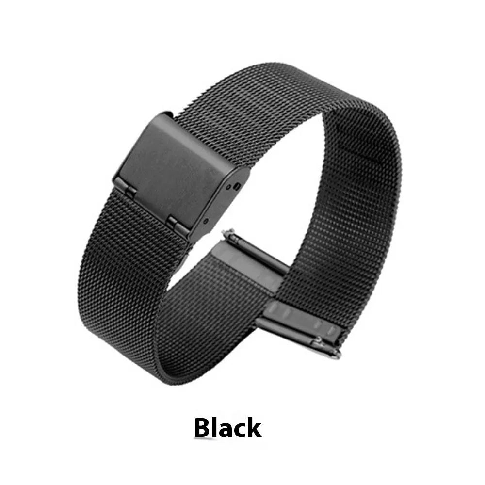 Milani Silk woven stainless steel watch band showing natural pattern in silver colour