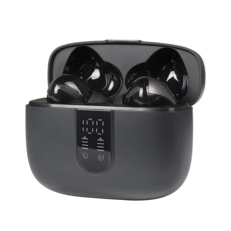 Jerry X08 wireless Bluetooth in-ear headset with USB charging case in black, grey or white colour