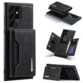 Samsung magnetic card holder wireless charging case in black with card slot for S21
