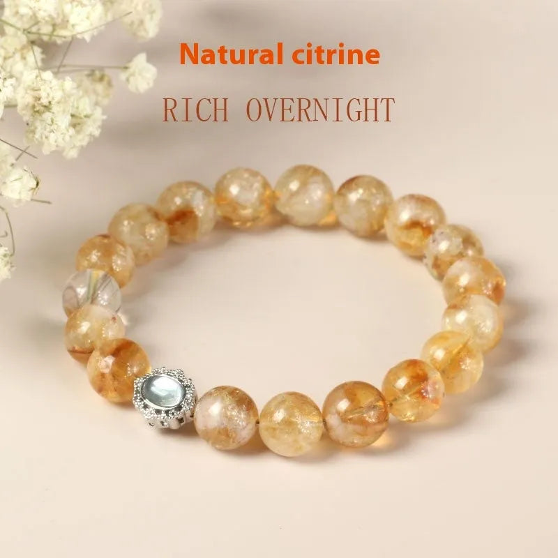 10mm geometrically-cut crystal citrine bracelet in unisex design