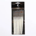 Set of 12 fluorescent art markers with nylon wool brush heads and solid wood pen holders for watercolour and line drawing