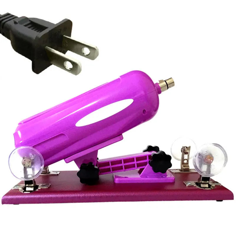 Purple automatic telescopic thrusting sex toy for women with PVC construction