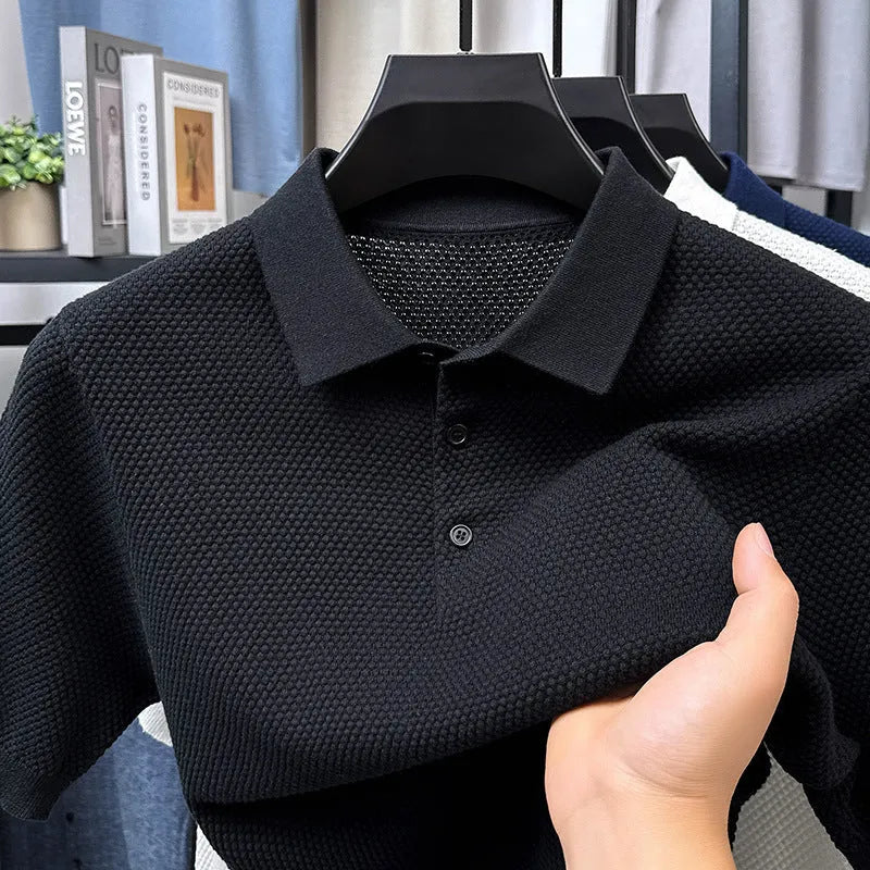 Men's loose fit cotton short sleeve sweater in multiple colours on size chart
