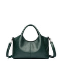 Genuine leather women's cross-body bag in black with soft texture and large capacity design