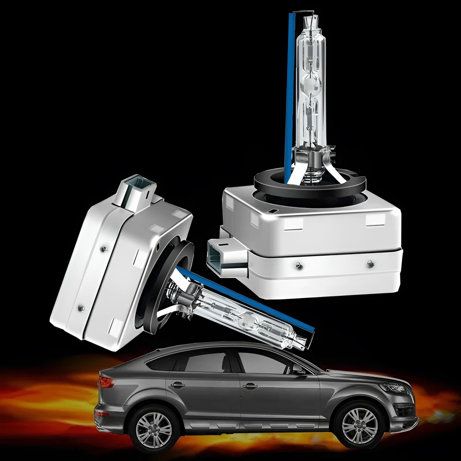 Xenon automotive lens lamp with aluminium alloy shell for D1S and D1R car headlights