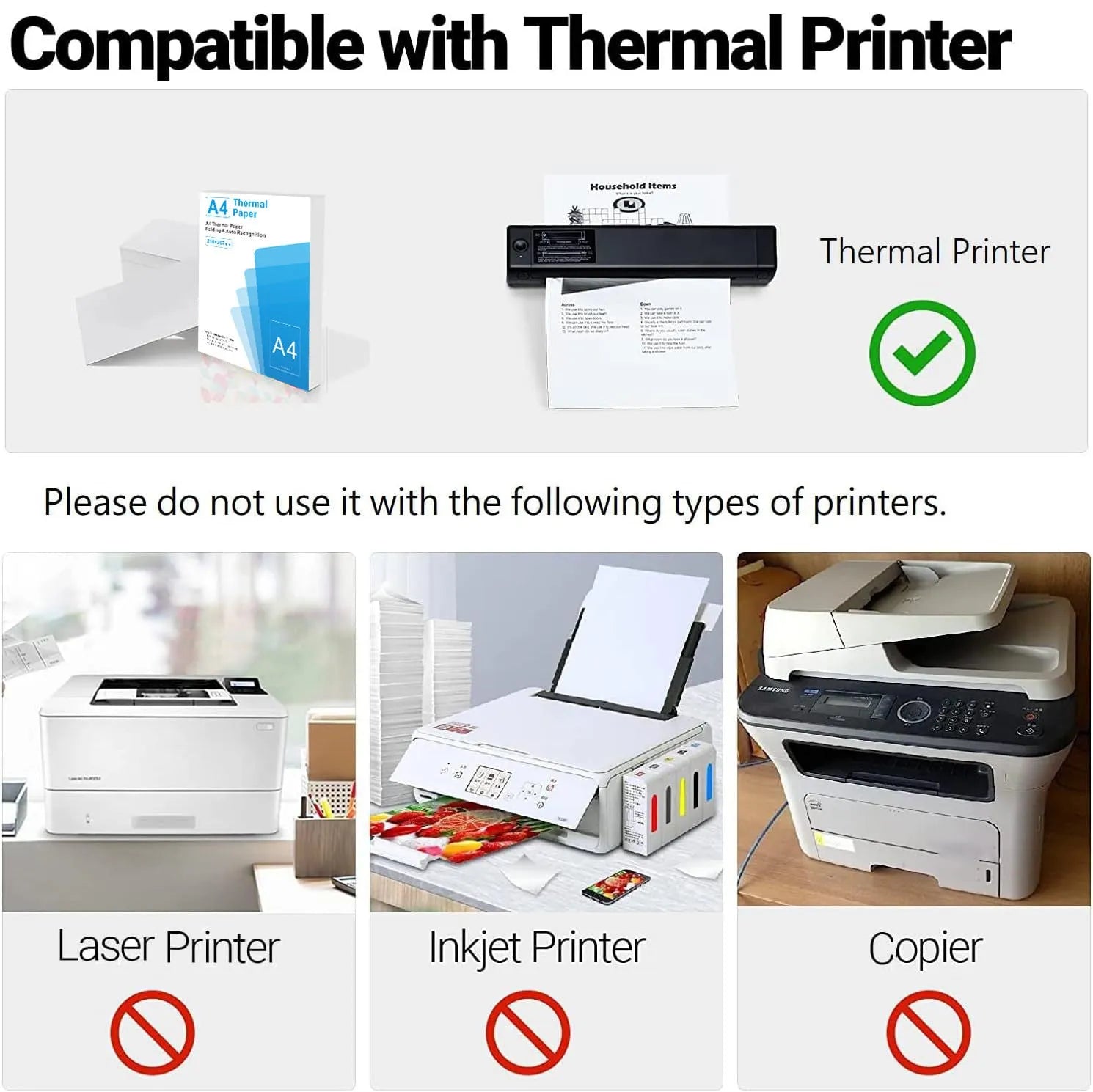 White A4 thermal printer paper in colour box packaging for commercial printing applications