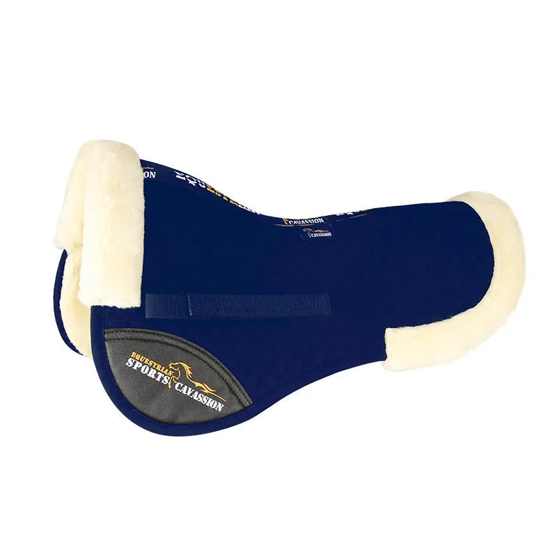 Riding saddle balance wool pad with memory foam core in black, navy, white, or wine red.