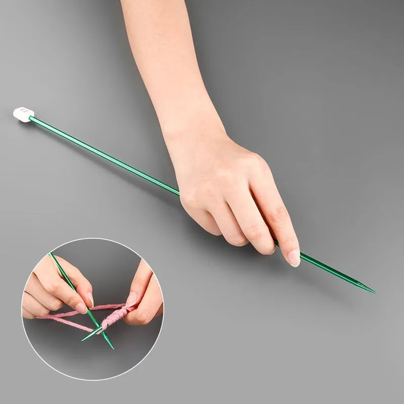 14-size crochet hook set with lengthened design and protective caps arranged by size
