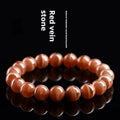 Natural old mine rhodochrosite round bead bracelet with geometric design and ruyi elements
