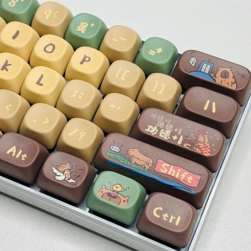 Capabala PBT Girl MOA Height 130 key ABS mechanical keyboard keycap set