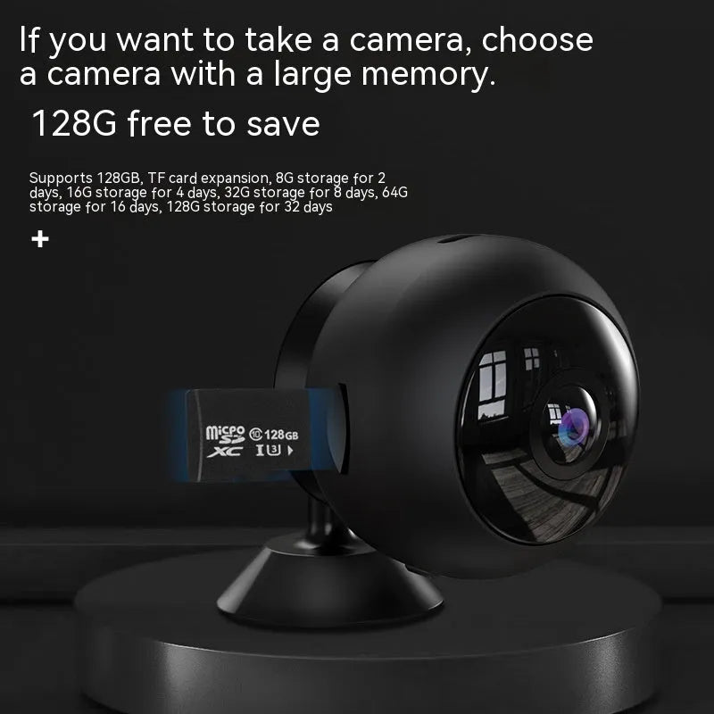 White or black indoor wireless WiFi surveillance camera with a 3.6mm lens for 1080p HD video.
