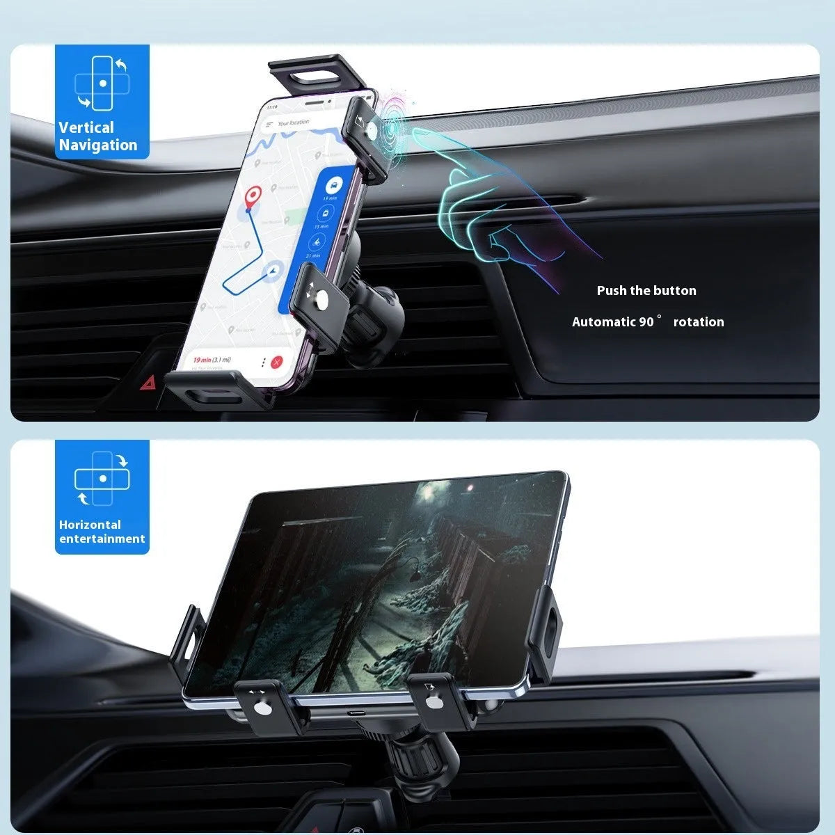 New car wireless charger mobile phone holder in silver alloy with universal fit and dedicated S20A S20B editions