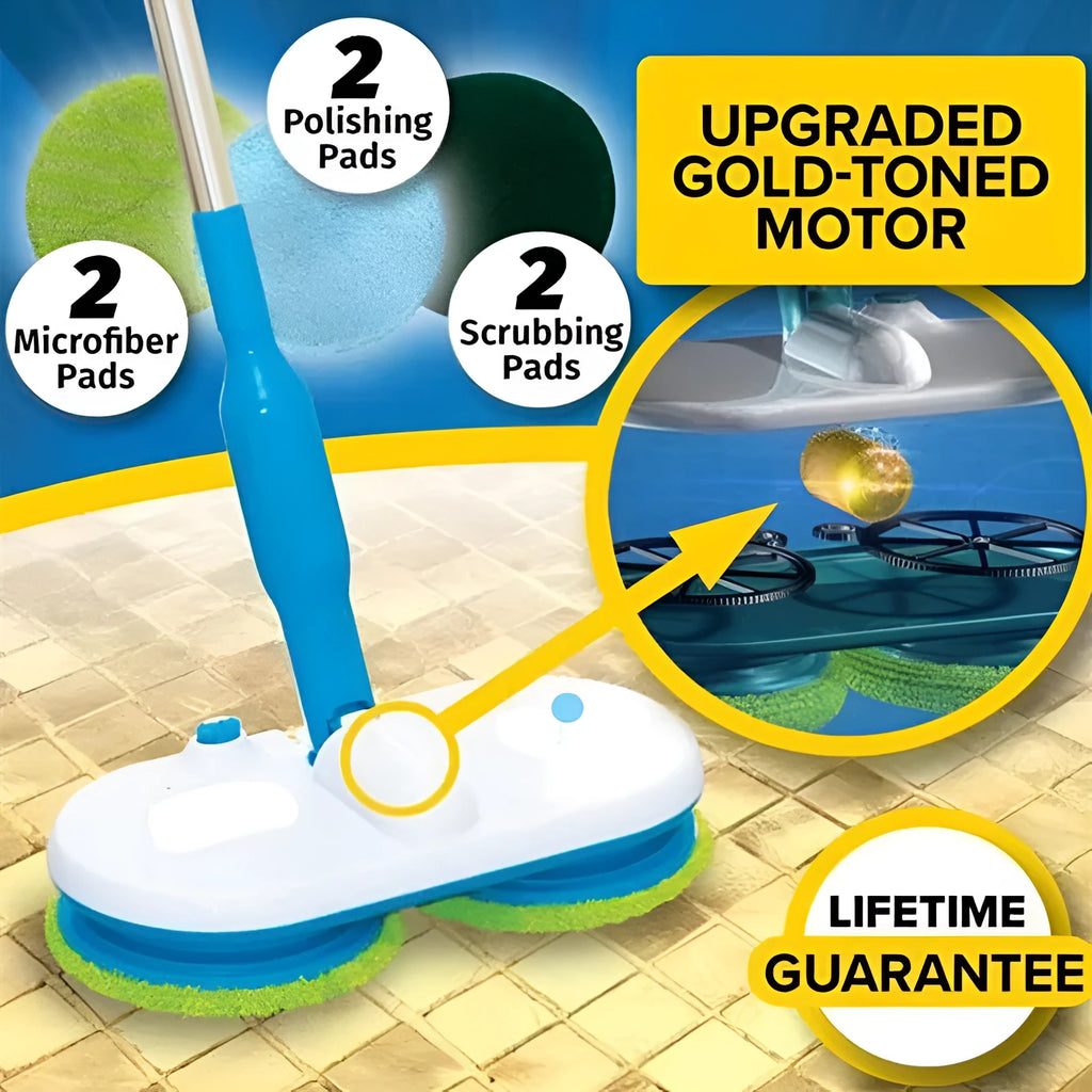 Wireless electric floor cleaning mop with USB charging and automatic wiping function