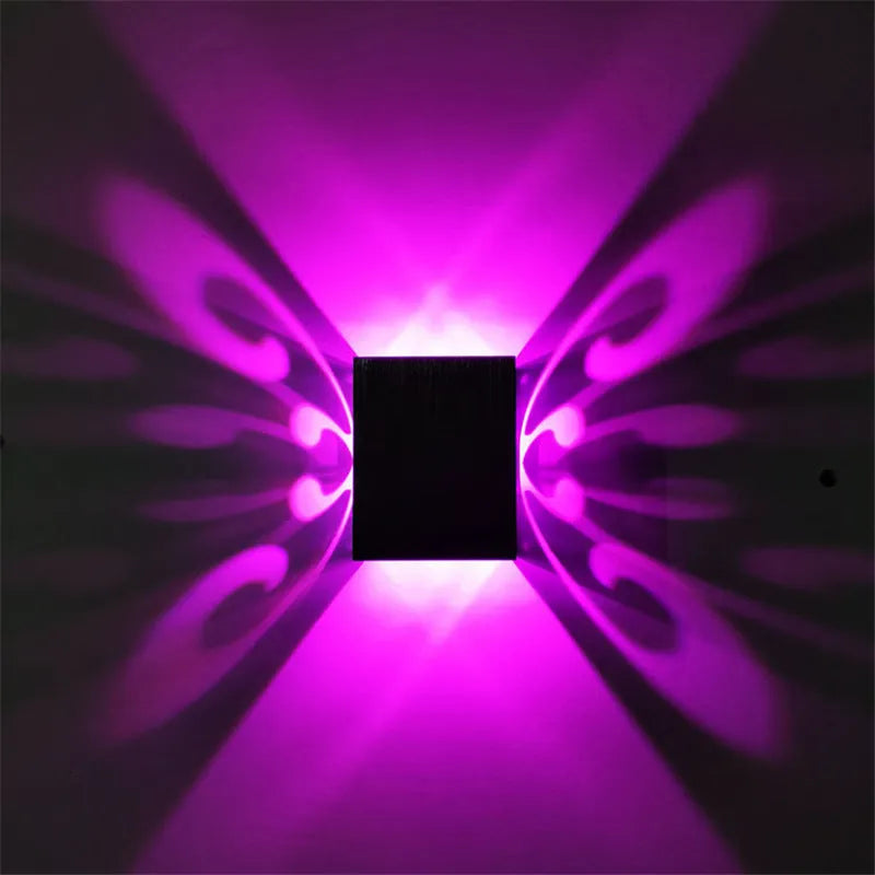Modern aluminium butterfly wall lamp with remote control for colour changing options