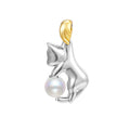 925 sterling silver clavicle chain with cat pendant charm jewellery