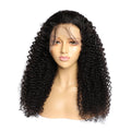 Curly human hair wig with natural-looking lace front and defined curls