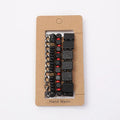 Retro woven alloy beaded bracelet set of 4 in four colours, unisex handmade design