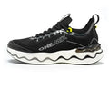 Women's cushioned running shoe with thick rubber sole, shown in a choice of colours like grape purple or peach pink.