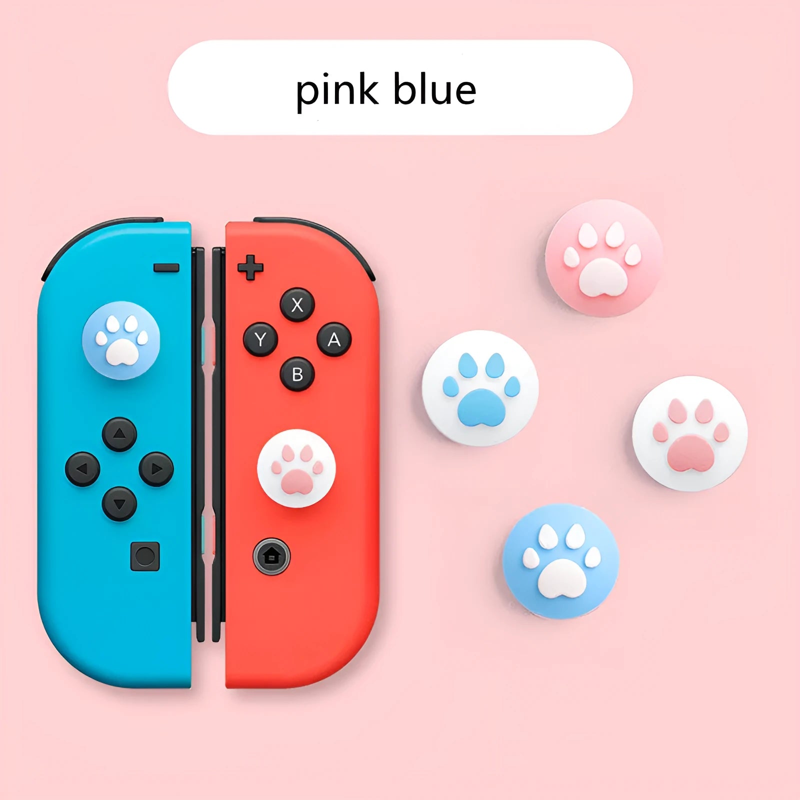 Four silicone protective caps for Nintendo Lite rocker buttons in assorted colours