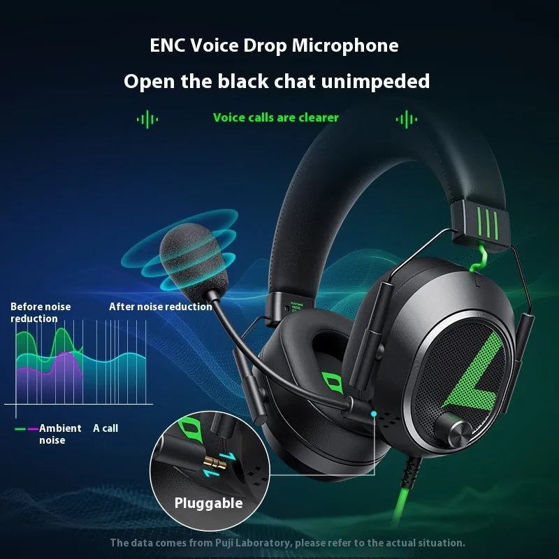 G810 wired gaming headset with microphone, black, L-shaped 3.5mm plug and TPE cable