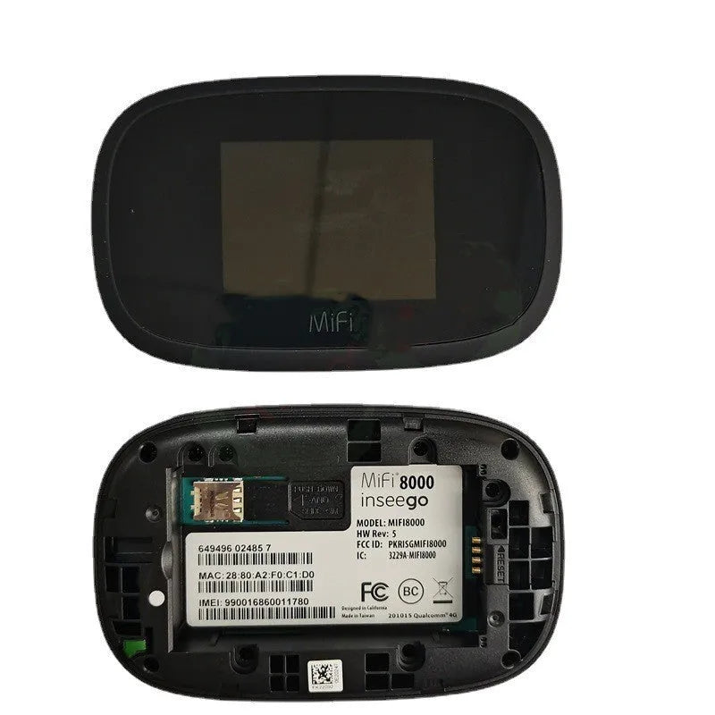 Black portable 4G wireless router with dual-core processor for mobile internet connectivity