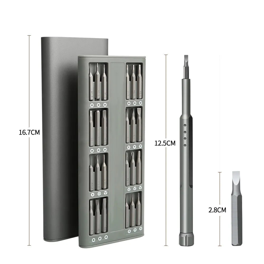49-piece magnetic screwdriver set for mobile phone disassembly with nickel aluminium bronze construction