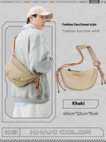 Men's nylon messenger bag in solid colour with large capacity and urban simplicity design