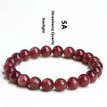 Natural starlight cherry red strawberry quartz bracelet with geometry-shaped beads in crystal material