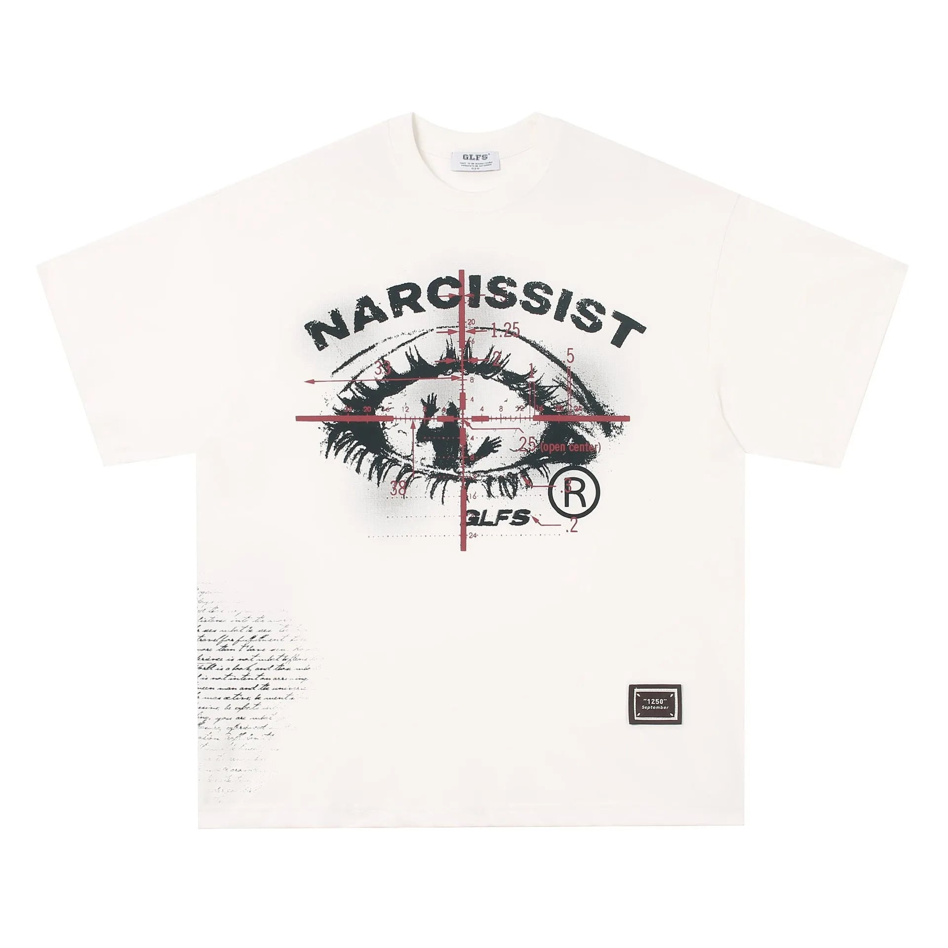 Short sleeve cotton T-shirt with retro hip hop letter print in black or white