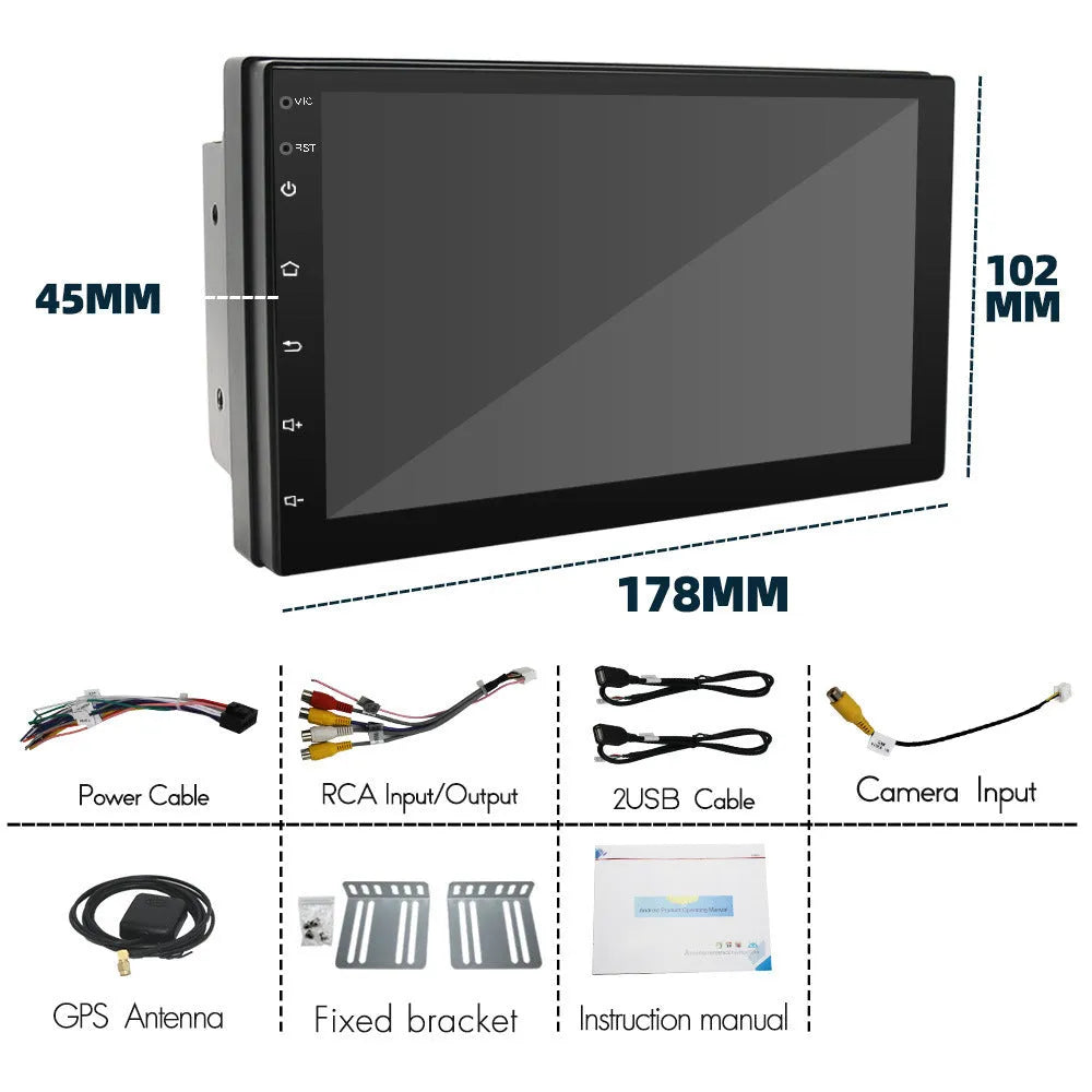 Black 7 inch universal car MP5 player with GPS navigation screen for manual transmission vehicles