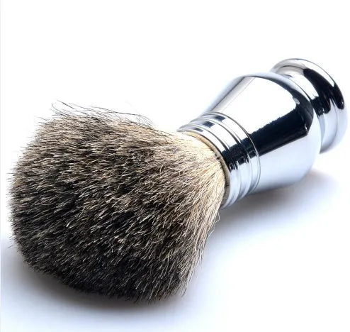 CSB men's shaving set with badger hair brush, safety razor, chrome stand, zinc alloy bowl and blades