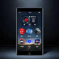 Black Ruizu H1 MP3 MP4 player with 4-inch touch screen display showing menu interface.